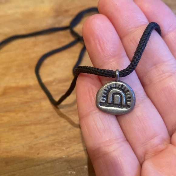 90s String Tie pewter necklace - Picture 3 of 5